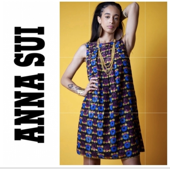 Anna Sui sleeveless metallic dress 20th Anniversary Collection - Picture 2 of 12